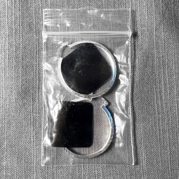 Sterling Silver Patterned Hoops - Picture 5 of 6